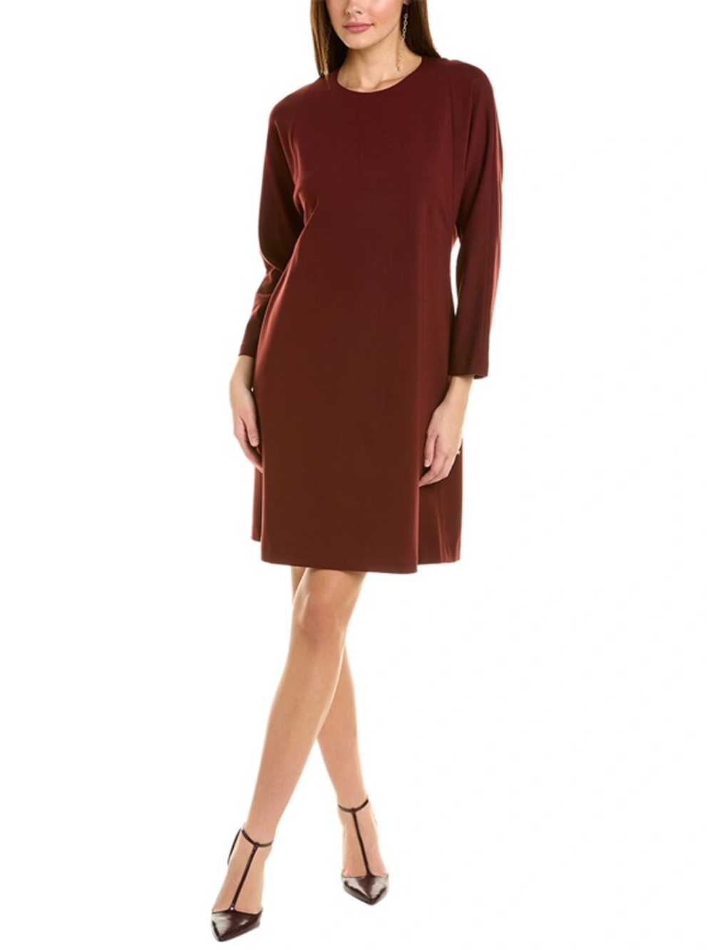 LAFAYETTE 148 New York Burgundy Red Jewel Neck A-line Dress size XL NWT